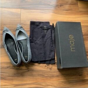 Maje Black and White Careaux houndstooth Ballerina Flats 9